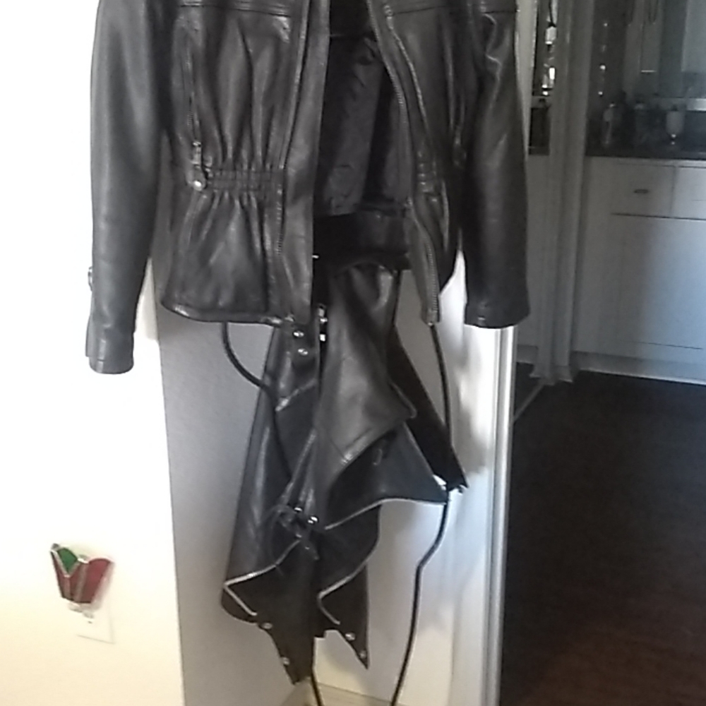 Leather jacket and chaps